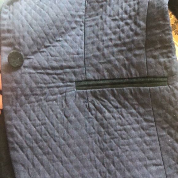 Avec Les Filles Quilted Blazer Velvet Lapel Navy - Picture 4 of 7